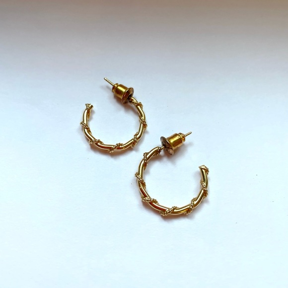 Vintage 14K Rope Twist Hoops